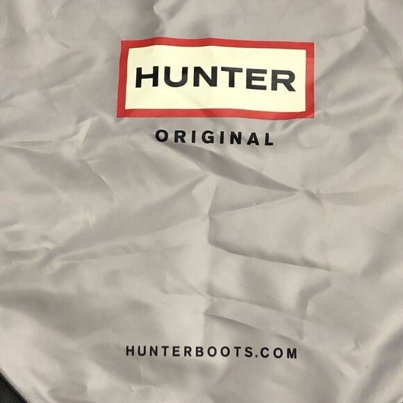 HUNTER ORIGINAL Gray Dust Bag Drawstring Backpack Cinch Sack Boot Logo - Picture 2 of 6